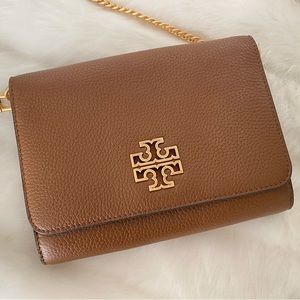 ✨Tory Burch Cognac Tan Crossbody Clutch